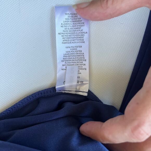 ALEX EVENINGS Off Shoulder Full Length Dress Sz 10 Navy Bling Ruching Dark Fairy - Picture 13 of 15